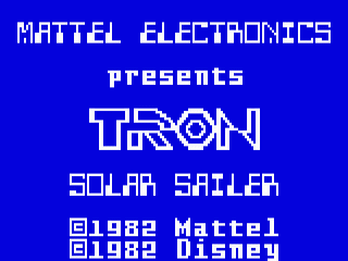 Tron Solar Sailer title screen for Intellivision